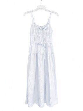 Sim and Sam Light Blue Cotton Tiered Maxi Dress Size M